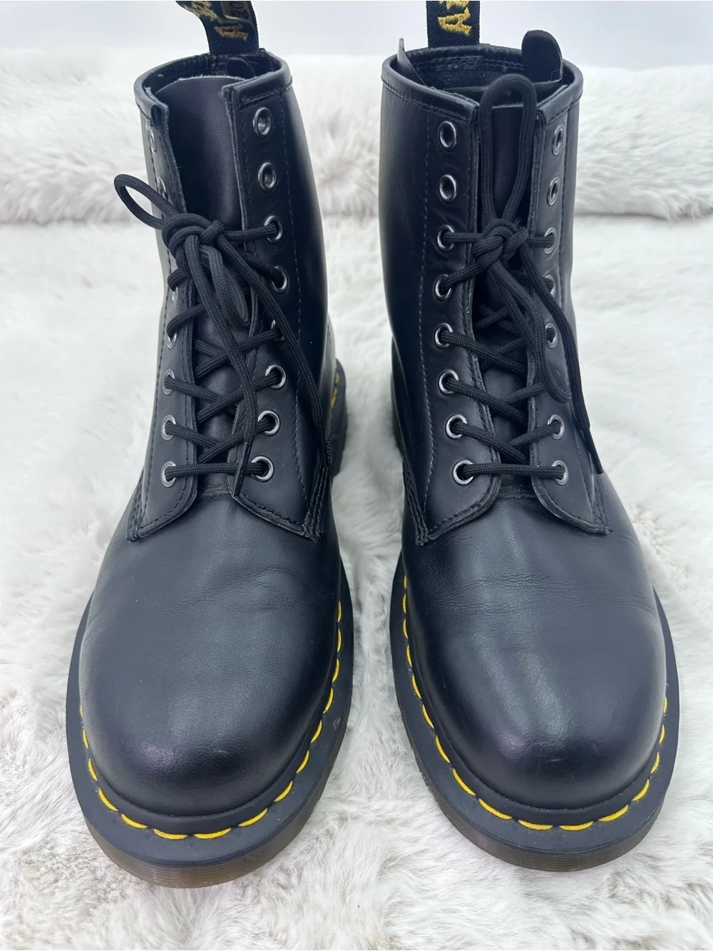 Dr. Martens 1460 Smooth Leather Lace-Up Combat‎ Boots Black Men’s Size 9